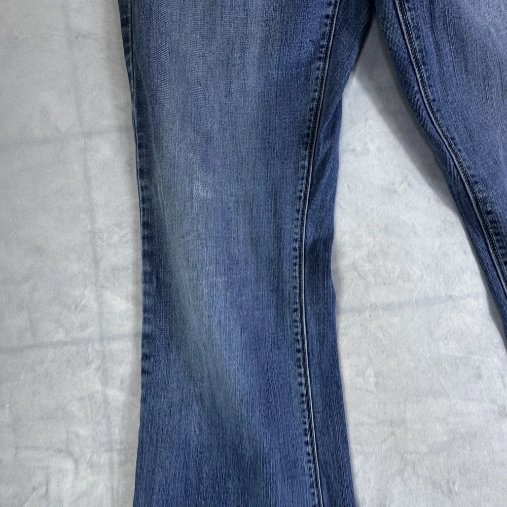 White House Black Market Womens Blanc Bootleg Jeans Blue Denim Embroidered 10R